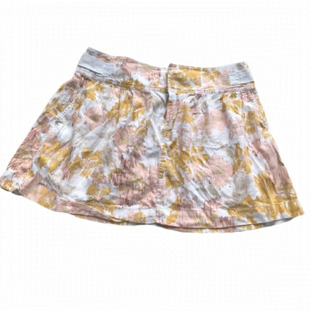 OLD Navy linen blend watercolour floral mini skirt pockets size 2
